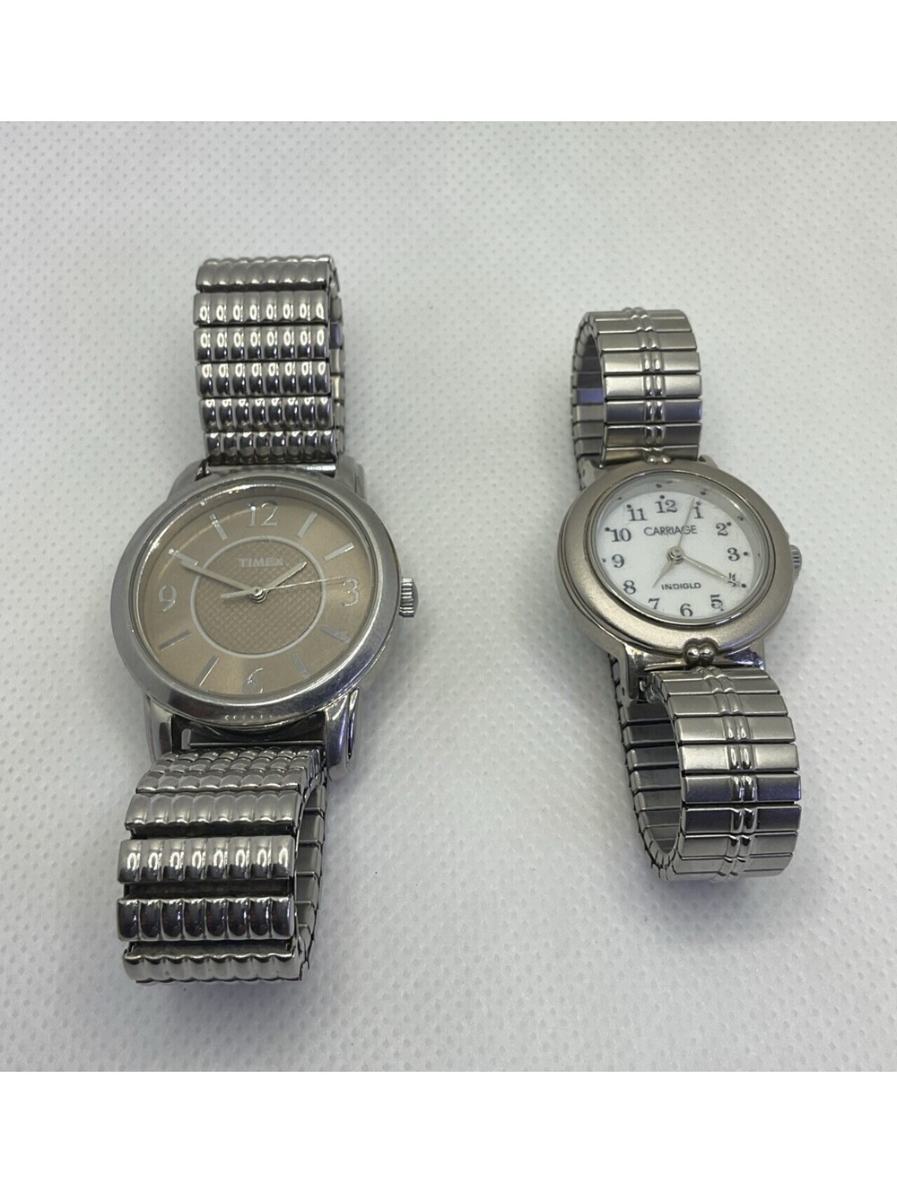 Pair Of Womens Watches Timex And Carriage Both Run Great Bin V